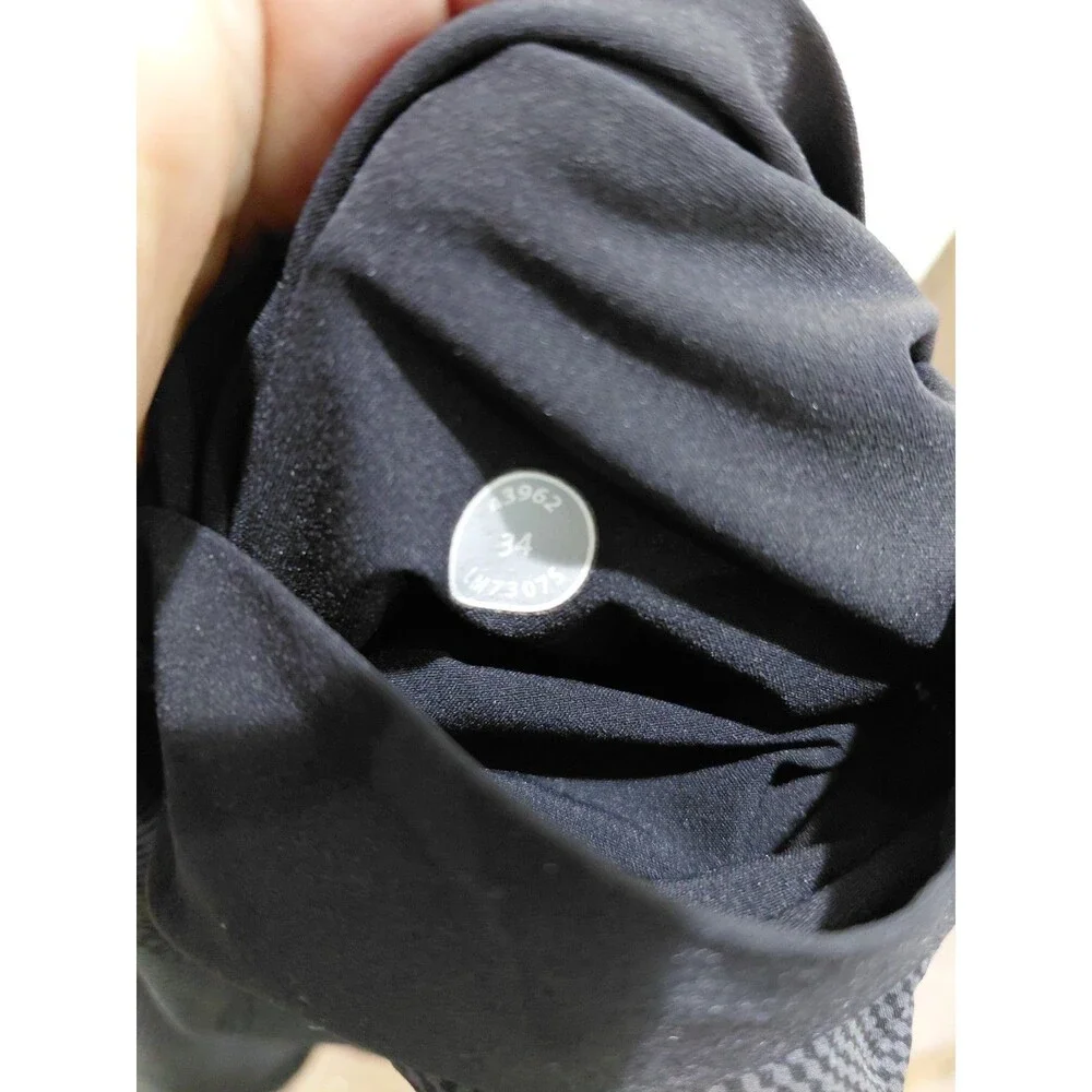 Lululemon Black  Gray Unlined Hook And Loop Closure Boardshort Size 34 checkered